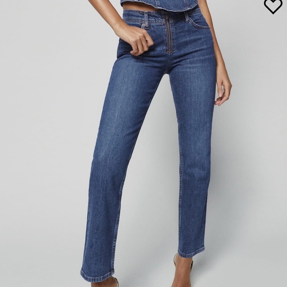 NWT Reformation Julianna Exposed Zip Straight Leg Jeans Mesa Size 27 Y2K - Picture 3 of 11